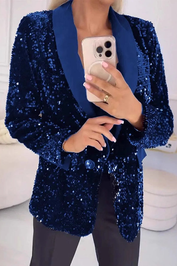 LUXARA | Shimmer Sequin Blazer