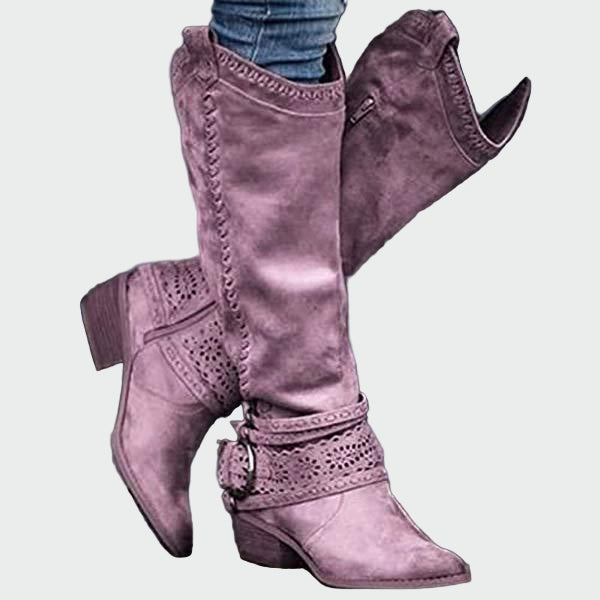 Felicity - Retro Leather Cowboy Boots