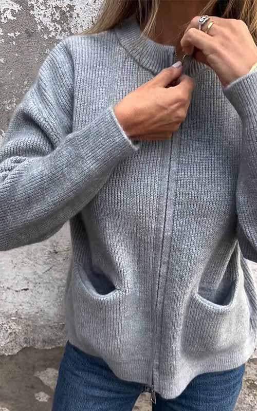 Tahlia | Zip-Up Knit Cardigan