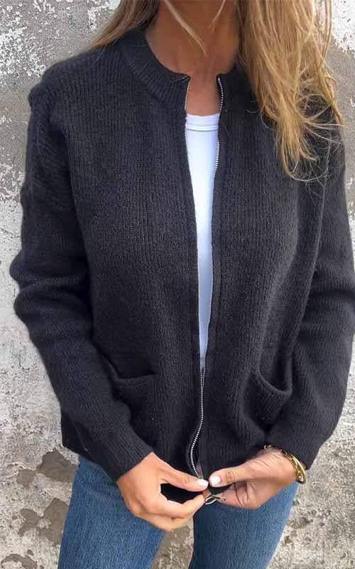 Tahlia | Zip-Up Knit Cardigan