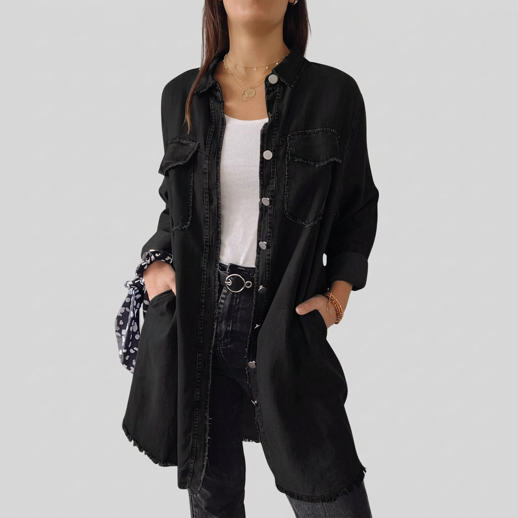 Gemma - Long Sleeve Denim Shirt Dress
