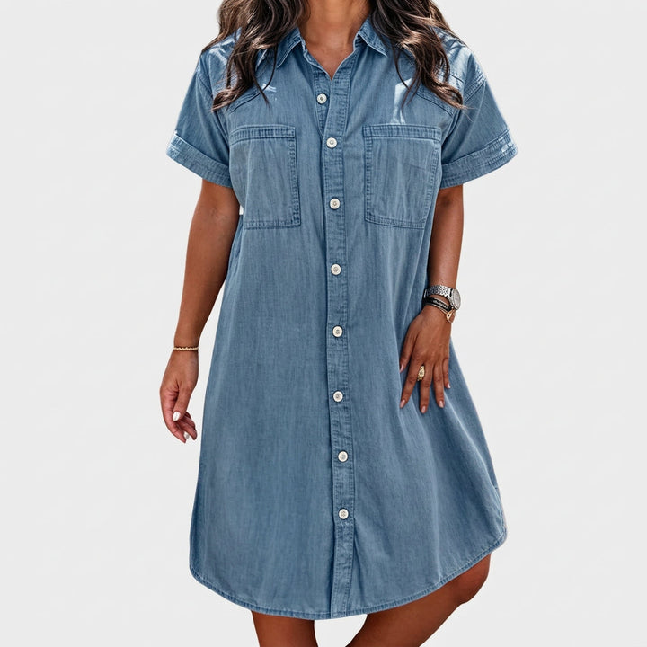 Alyssa - Soft Summer Denim Shirt Dress