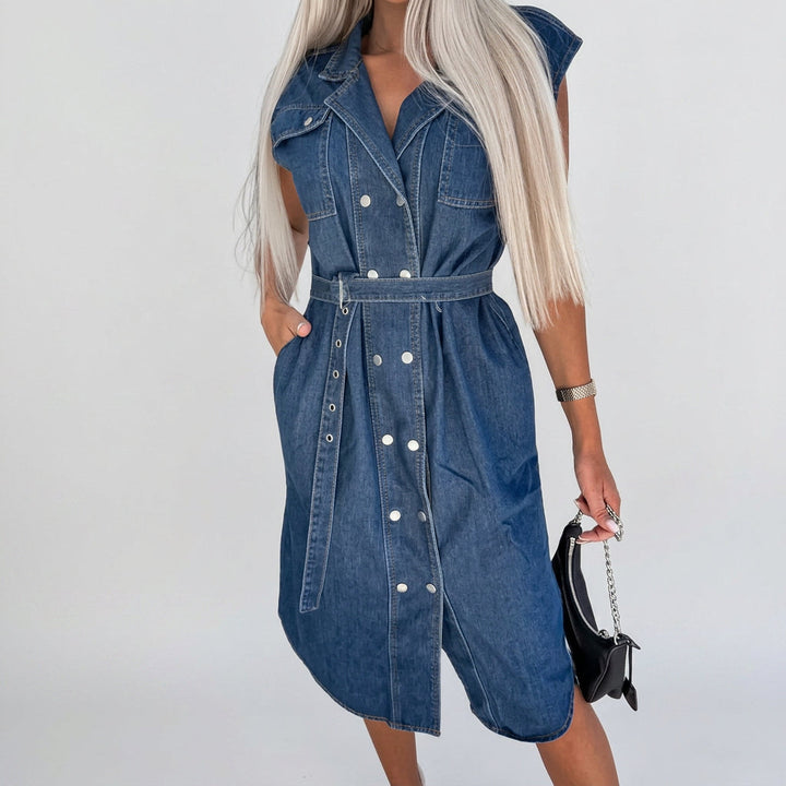 Tahlia - Everyday Denim Dress with Belt