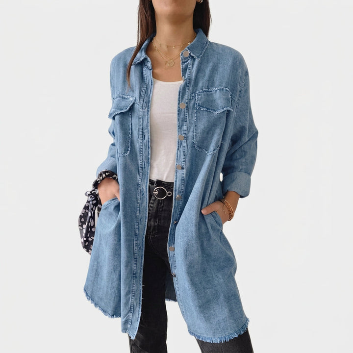Gemma - Long Sleeve Denim Shirt Dress