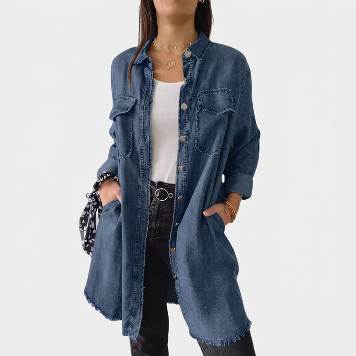 Gemma - Long Sleeve Denim Shirt Dress