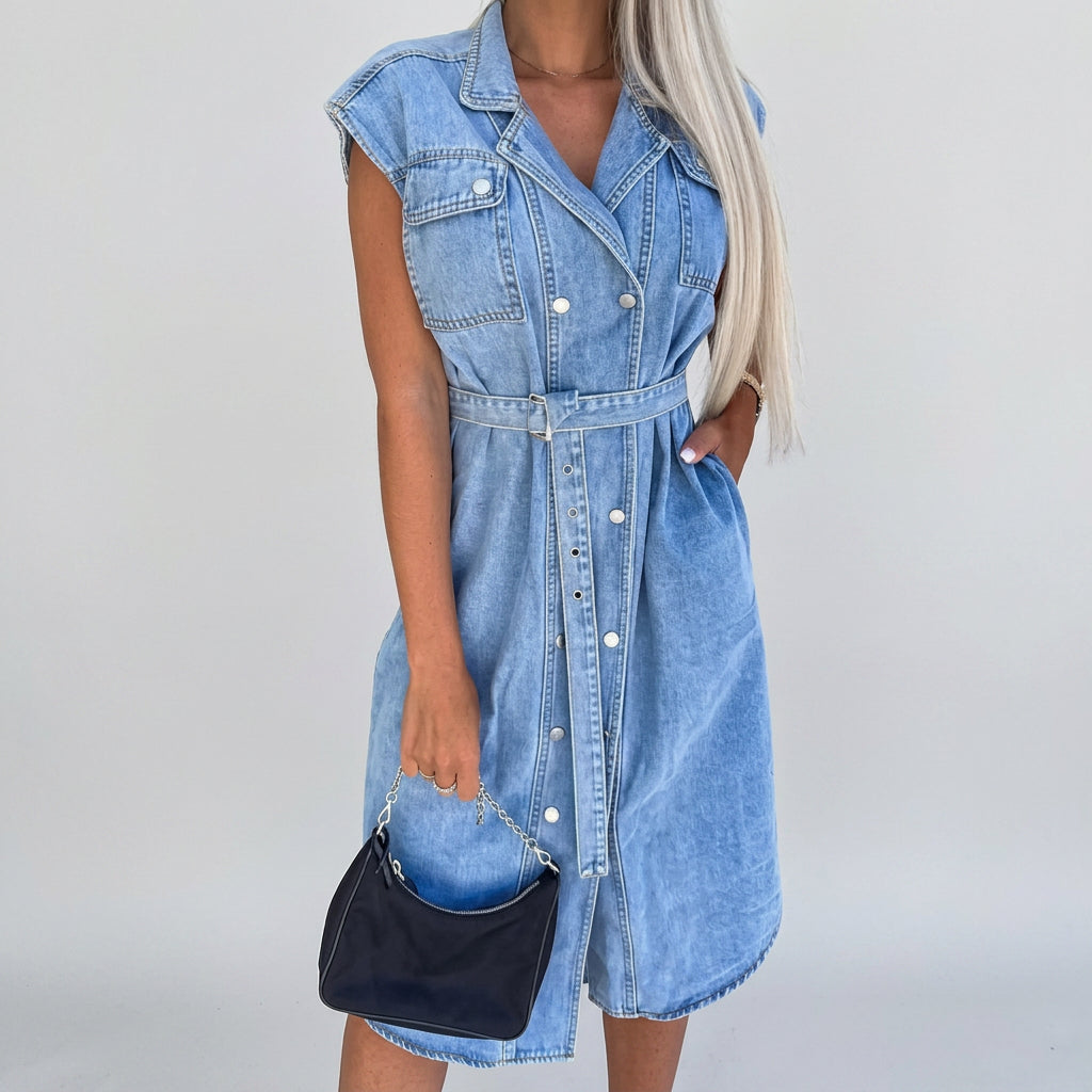 Tahlia - Everyday Denim Dress with Belt