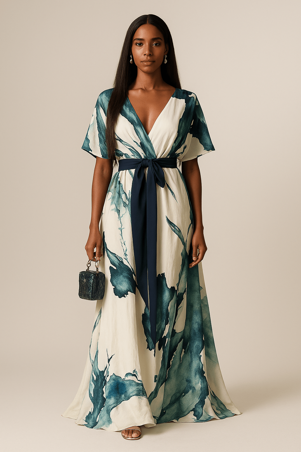 Heidi - Watercolour Print Long Dress
