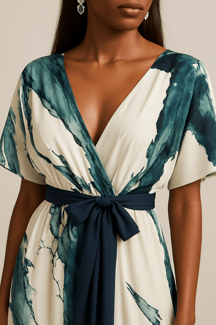 Heidi - Watercolour Print Long Dress
