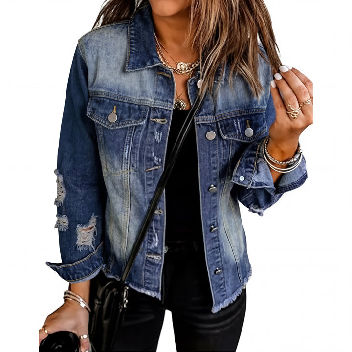 Amelia | Distressed Boyfriend Denim Jacket