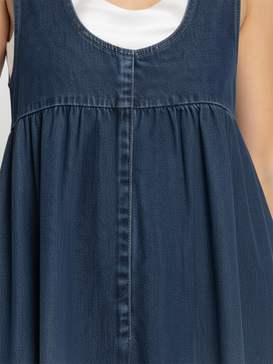 Freya - Vintage Denim Maxi Dress