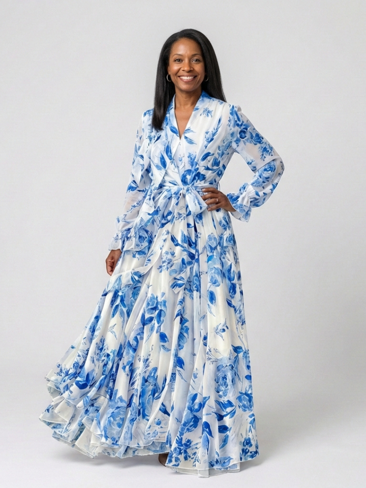 Clara Floral Wrap Maxi Dress
