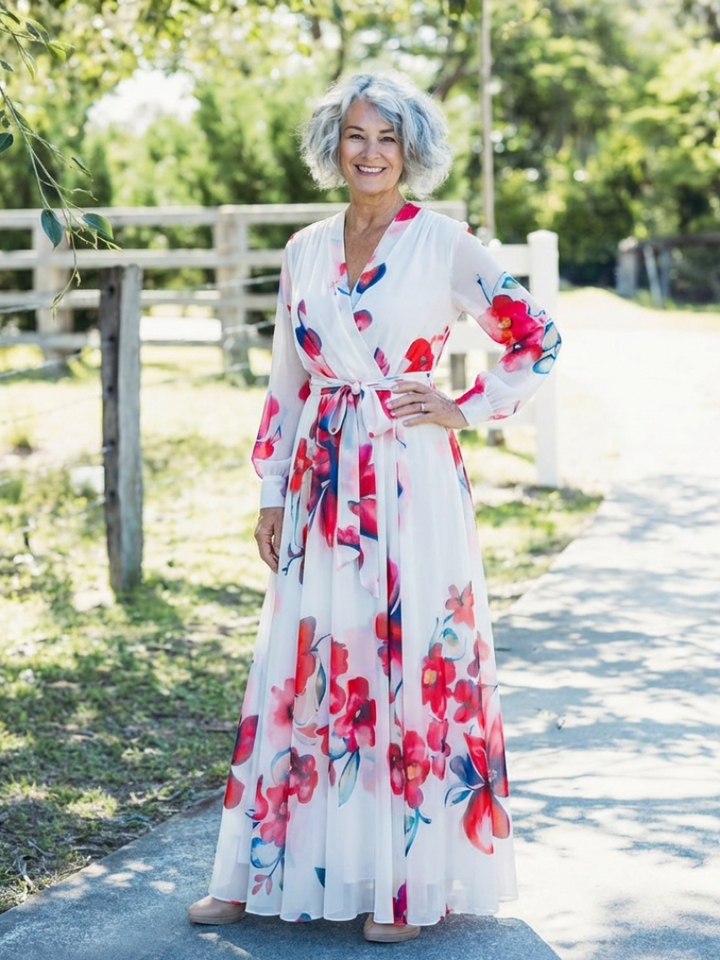 Clara Floral Wrap Maxi Dress