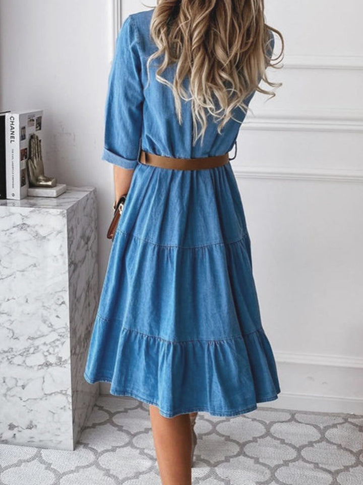 Olive - Casual Elegant Denim Dress