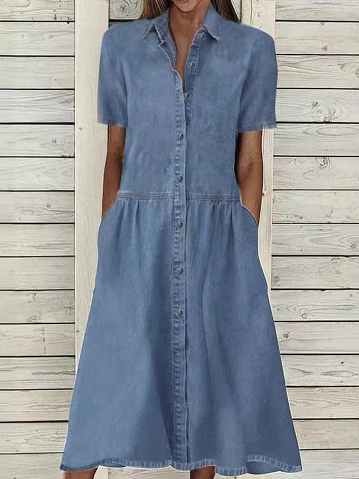 Phoebe - Short Sleeve Denim Dress