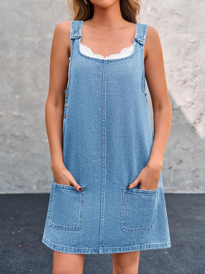 Molly - Casual Denim Overall Dress
