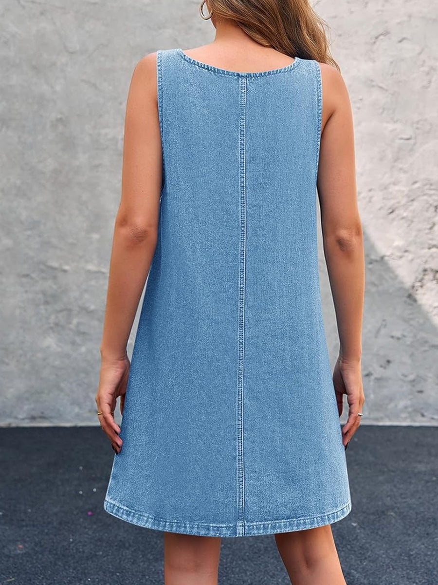 Molly - Casual Denim Overall Dress
