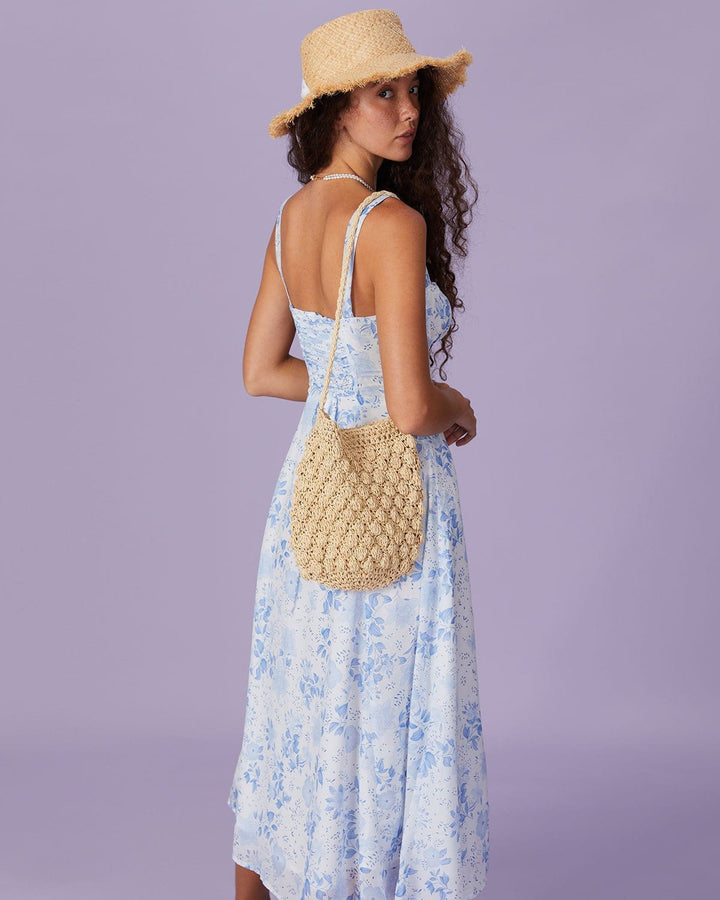 Hayley - Blue Floral Midi Dress