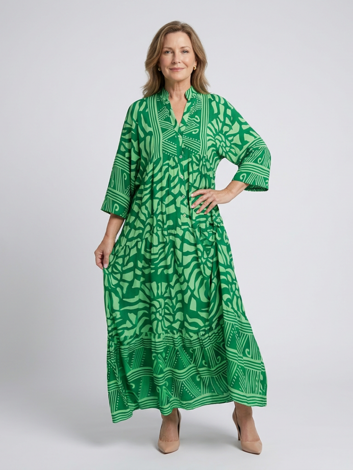 Gwendolyn Button-Front Midi Dress