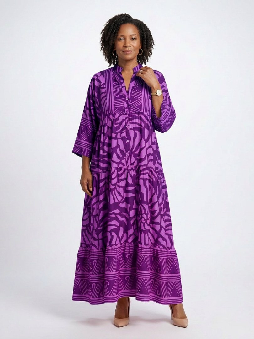Gwendolyn Button-Front Midi Dress