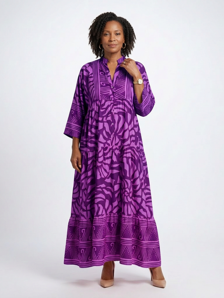 Gwendolyn Button-Front Midi Dress