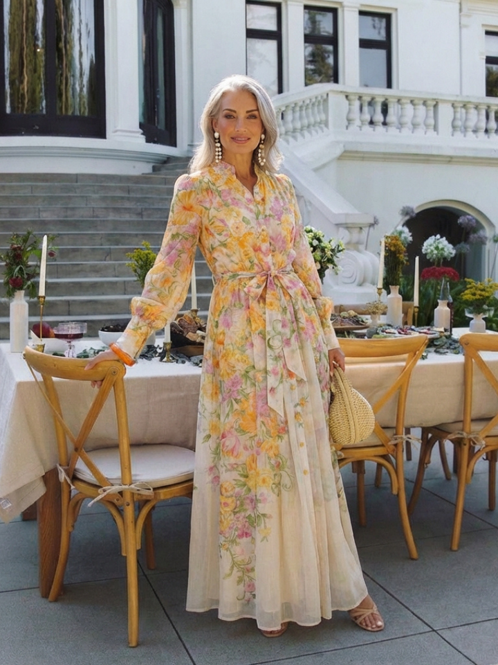 Rosamund Floral Sheer Maxi Dress