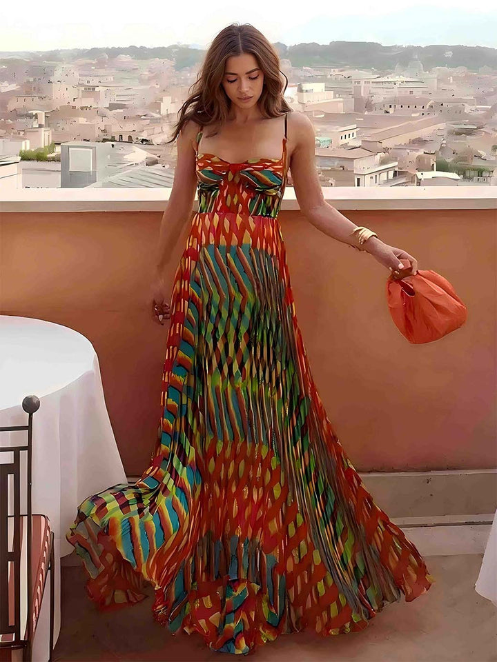 Lillian - Abstract Print Maxi Dress